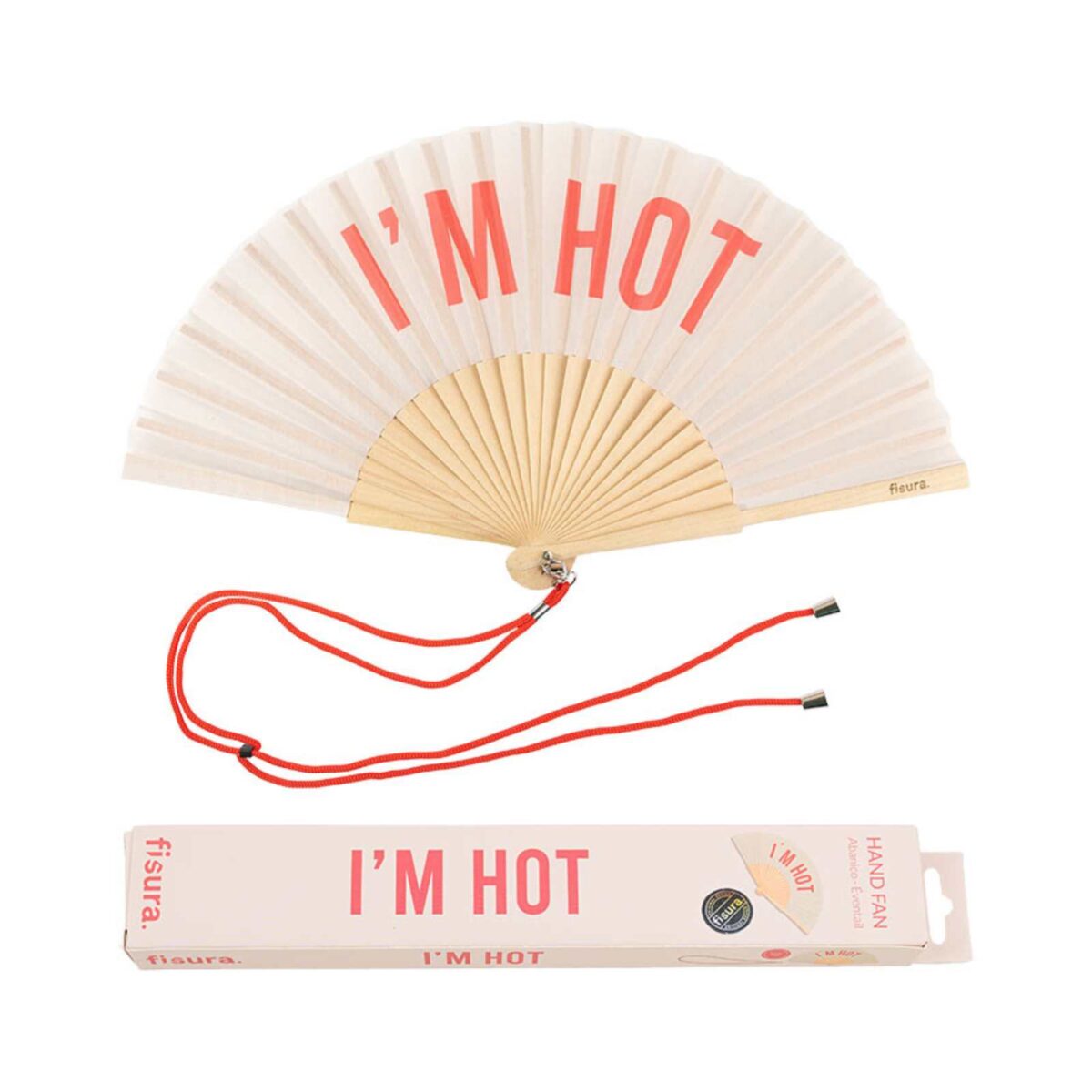Handfächer I'm Hot Beige
