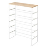 Schuhregal TOWER 6 Ebenen mit Holzplatte