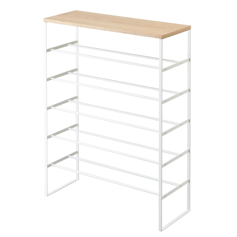 Schuhregal TOWER 6 Ebenen mit Holzplatte