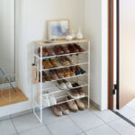 Schuhregal TOWER 6 Ebenen mit Holzplatte