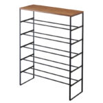Schuhregal TOWER 6 Ebenen mit Holzplatte