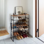 Schuhregal TOWER 6 Ebenen mit Holzplatte