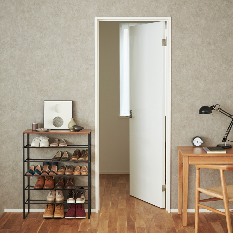 Schuhregal TOWER 6 Ebenen mit Holzplatte