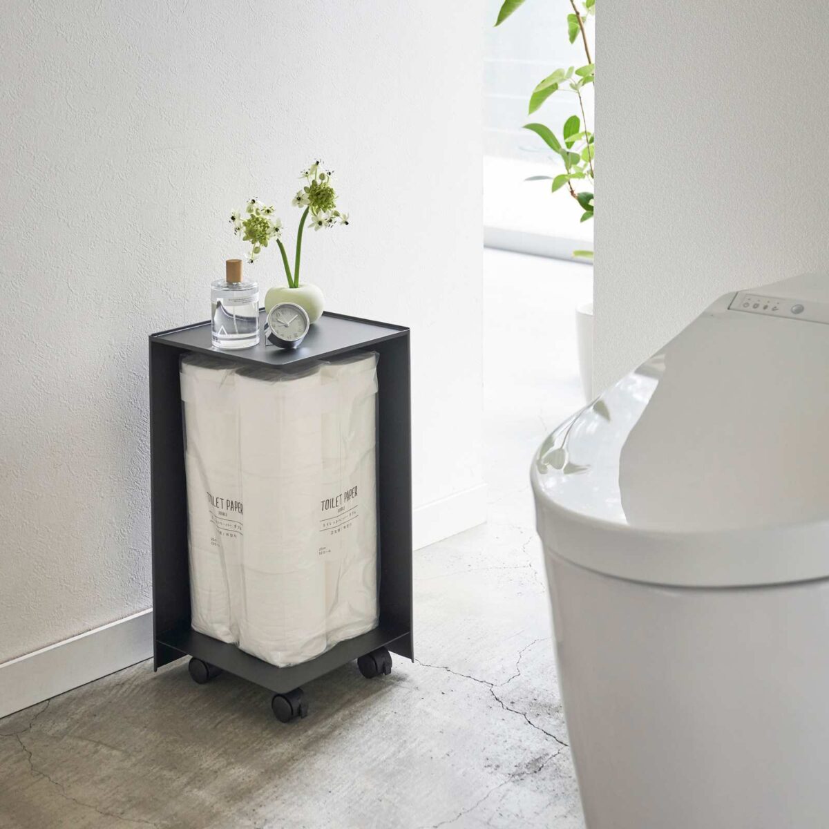 Toilettenpapier-Box TOWER mit Rollen