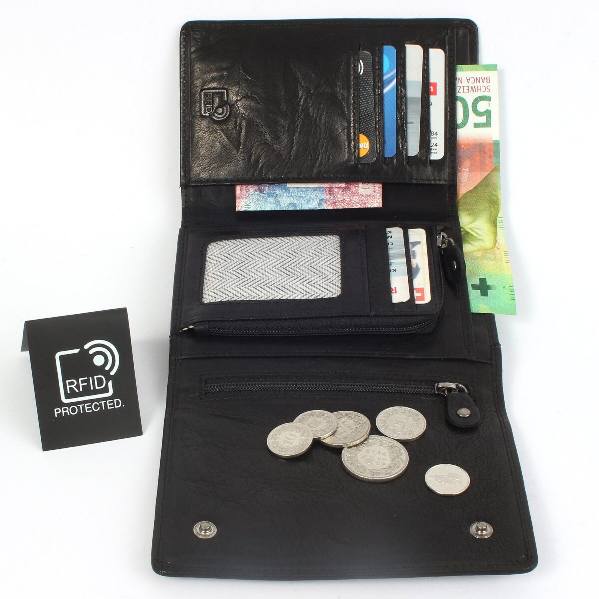 Porte-monnaie en cuir RFID Berlin 2