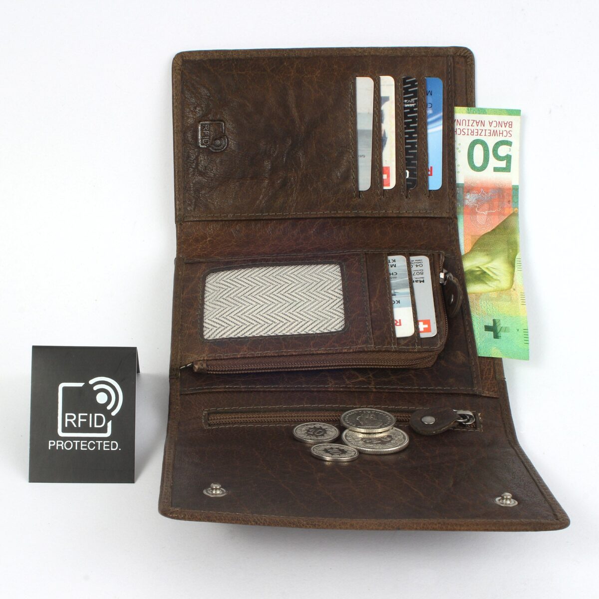 Porte-monnaie en cuir RFID Berlin 2