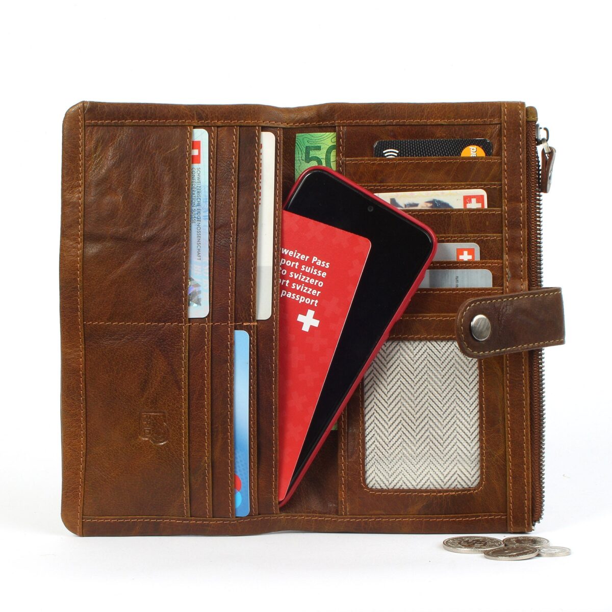 Porte-monnaie en cuir RFID New York 2