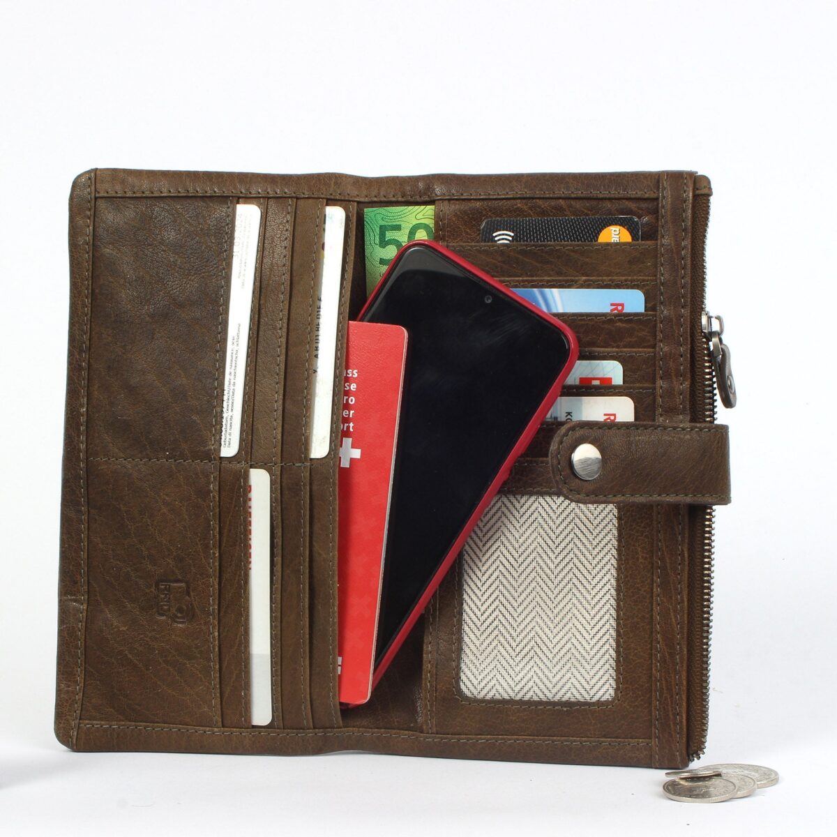 Porte-monnaie en cuir RFID New York 2