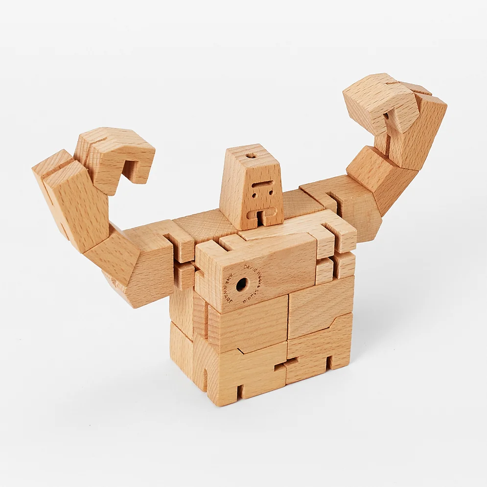 Areaware Cubebot Small Guthrie Holzroboter, Detailansicht 4 | One Horizon