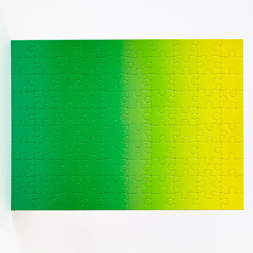 Areaware Gradient Puzzle, Small, 100 Pieces, Green & Yellow, Detail View 3 | One Horizon