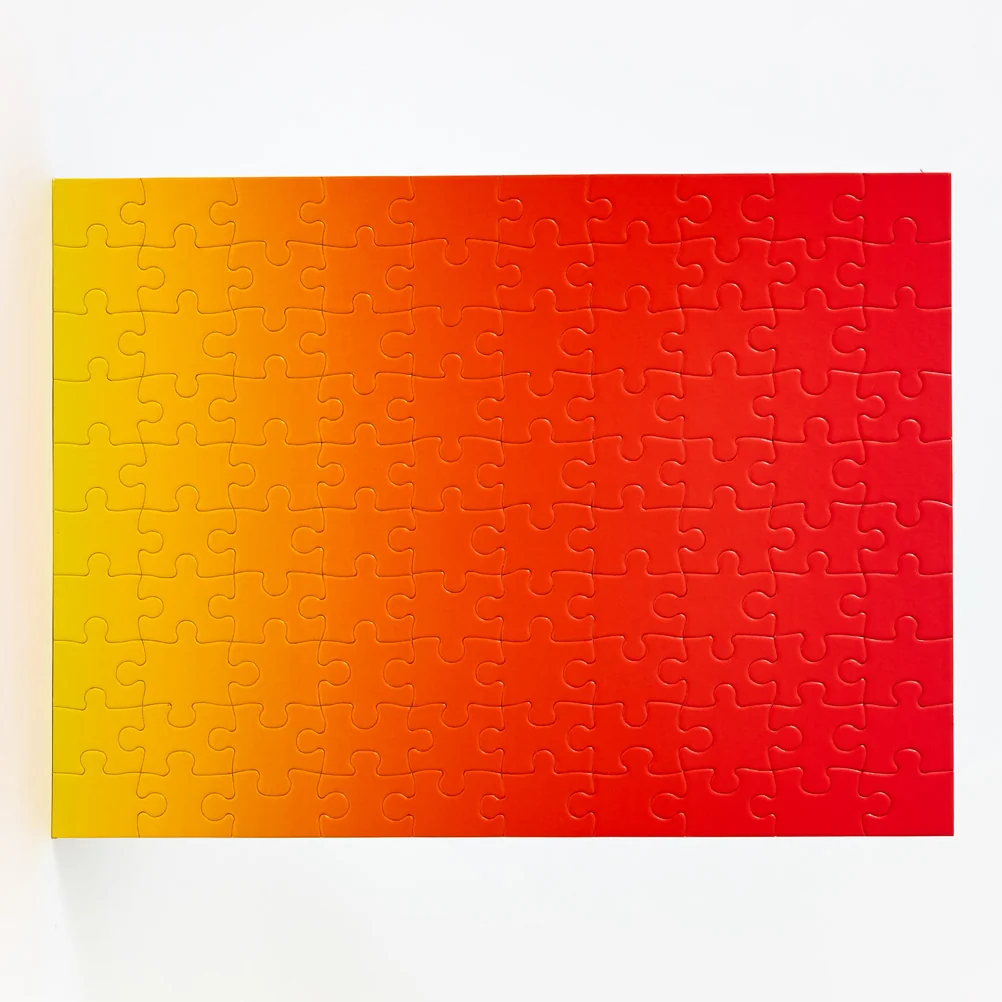 Areaware Gradient Puzzle, Small, 100 Pieces, Red & Yellow, Detail View 3 | One Horizon