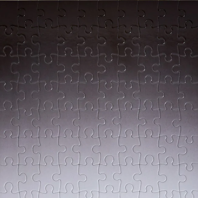 Areaware Gradient Puzzle, Small, 100 Pieces, Black & White, Close-up 2 | One Horizon