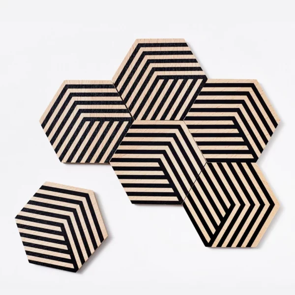 Table Tiles Untersetzer 6er-Set - Optical Black
