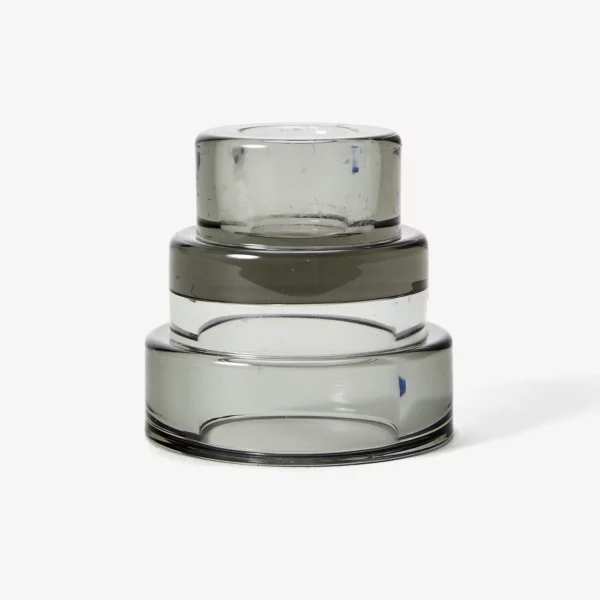 Terrace 2in1 Kerzenhalter aus Glas - Grau