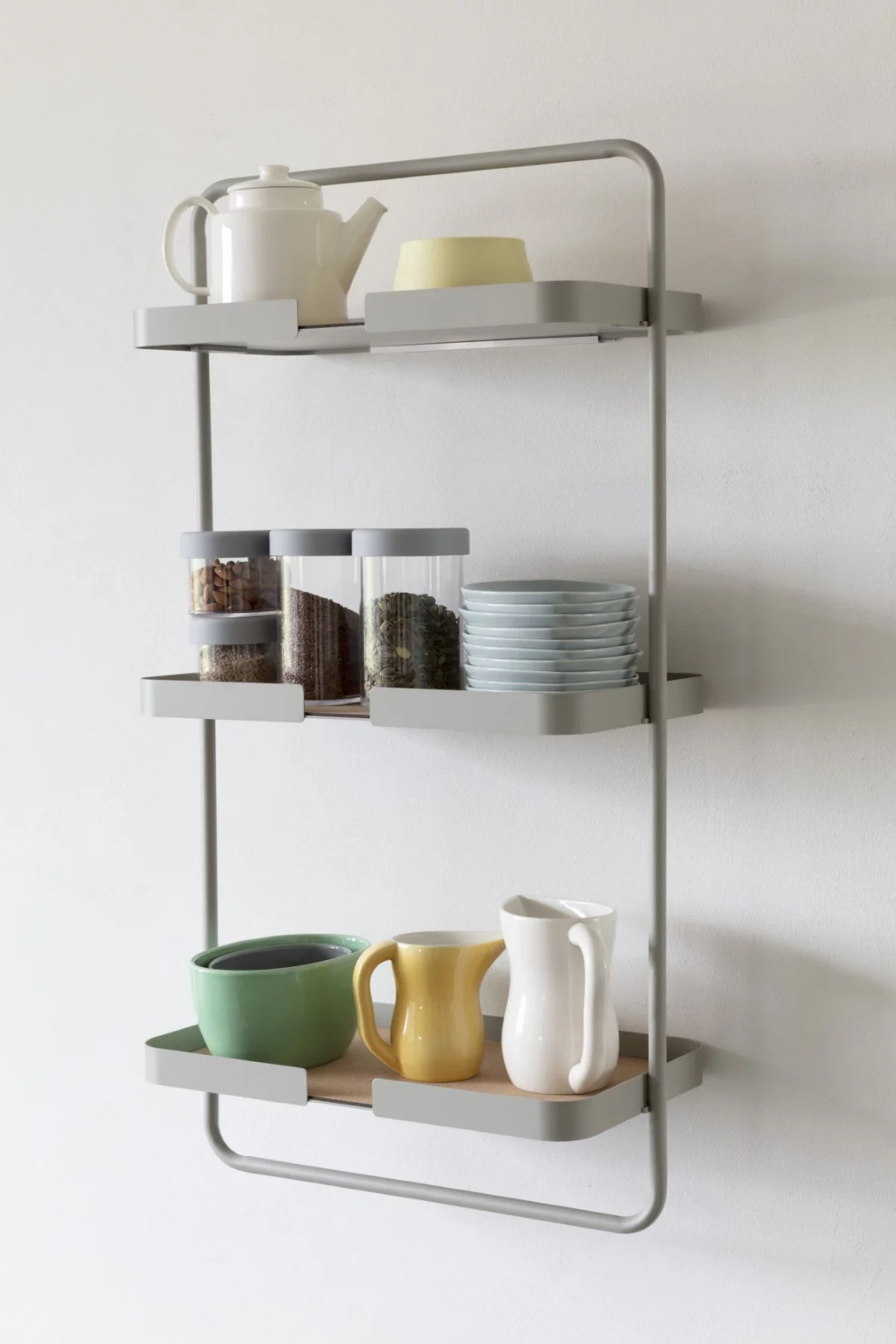 DesignBite Big Hug Low Wall Shelf, Light Gray, Detail View 3 | One Horizon