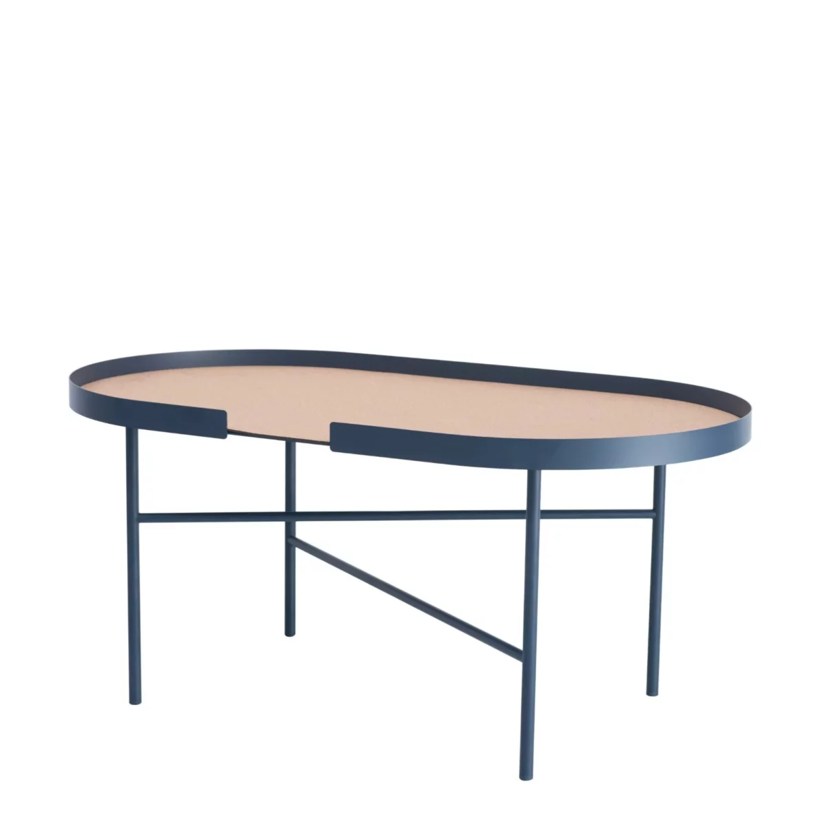 Oval side table Blue