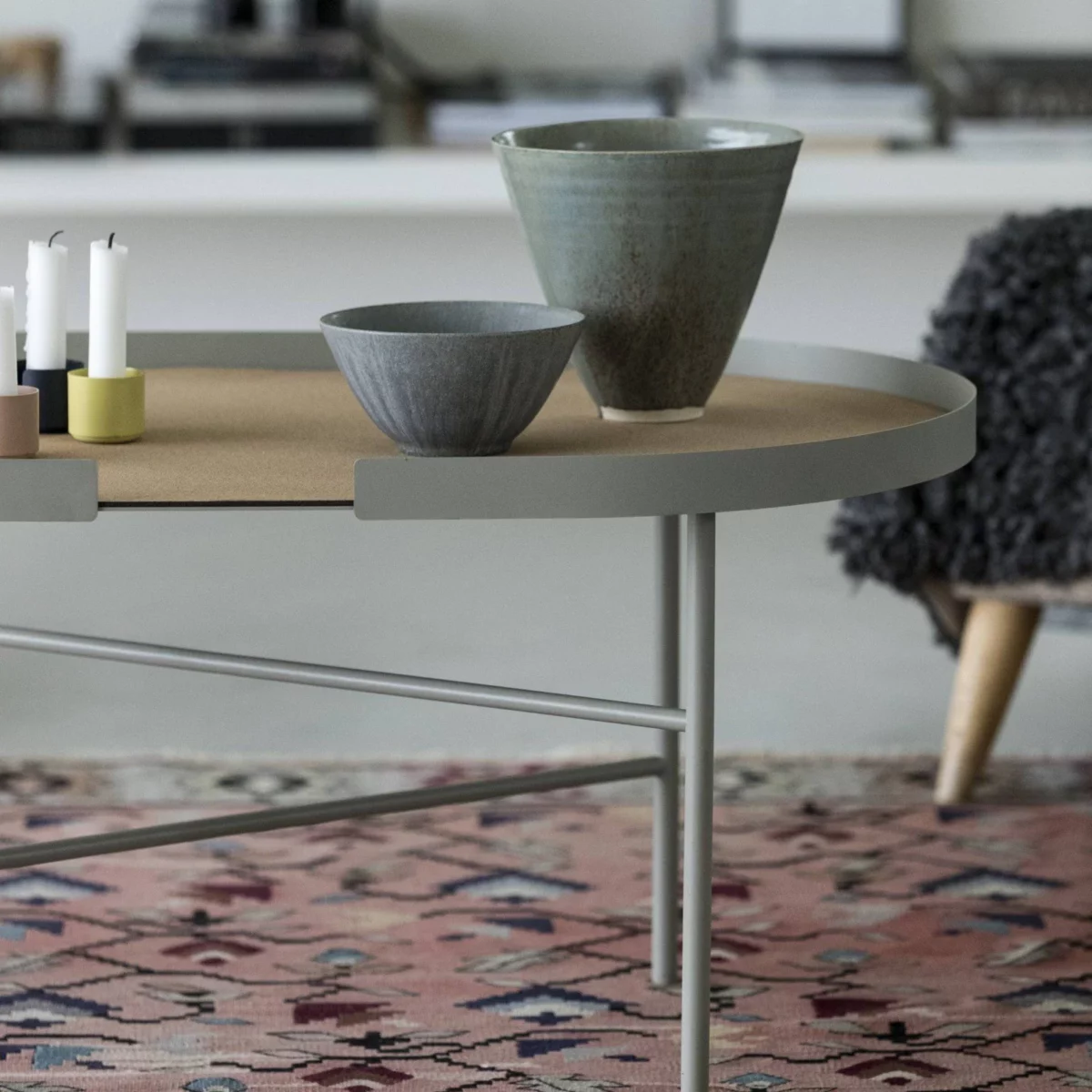 Oval side table