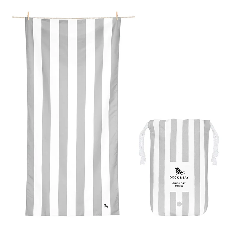 Serviette de plage Dock & Bay CABANA L Gris clair | One Horizon