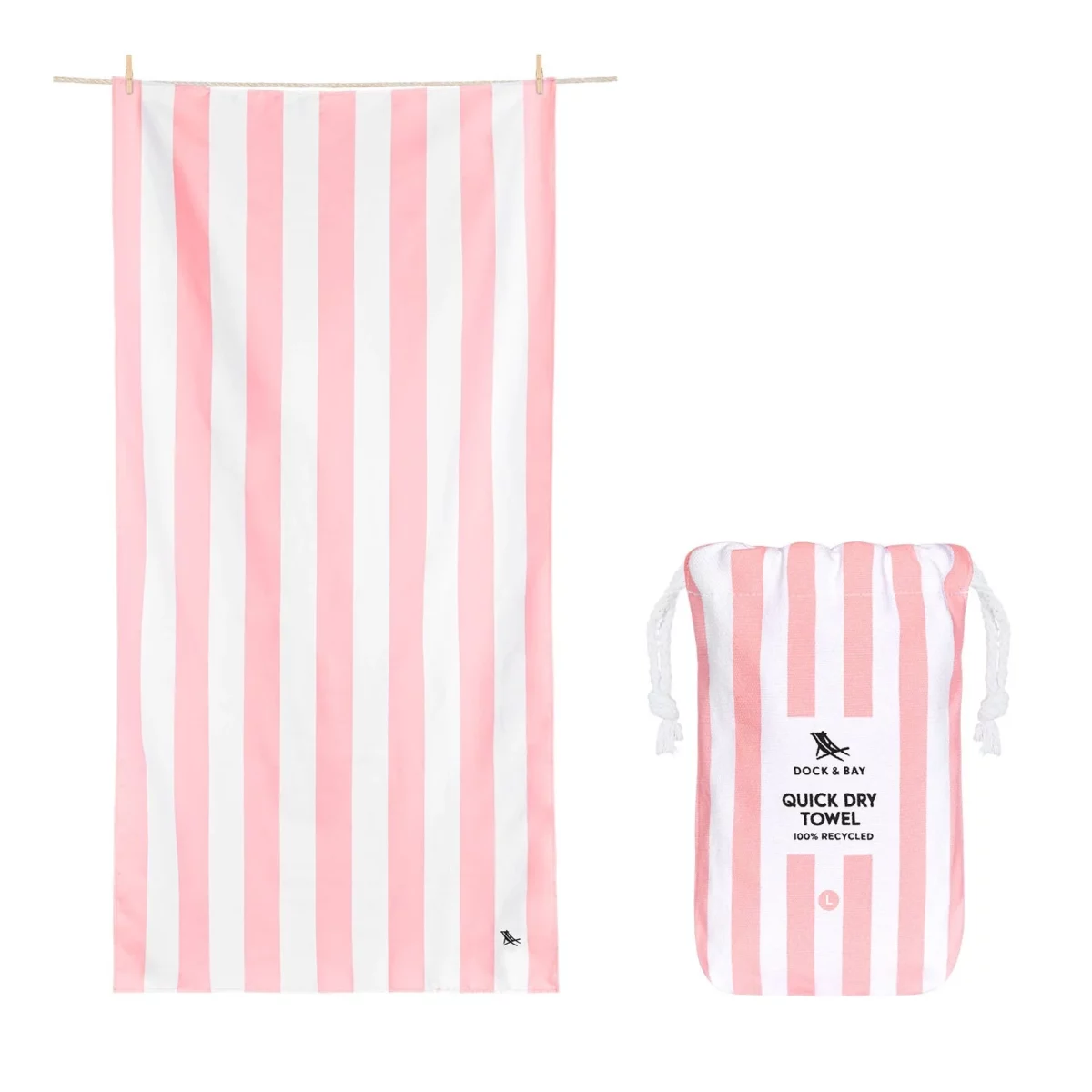 Serviette de plage Dock & Bay CABANA L rose clair, vue détaillée 11 | One Horizon
