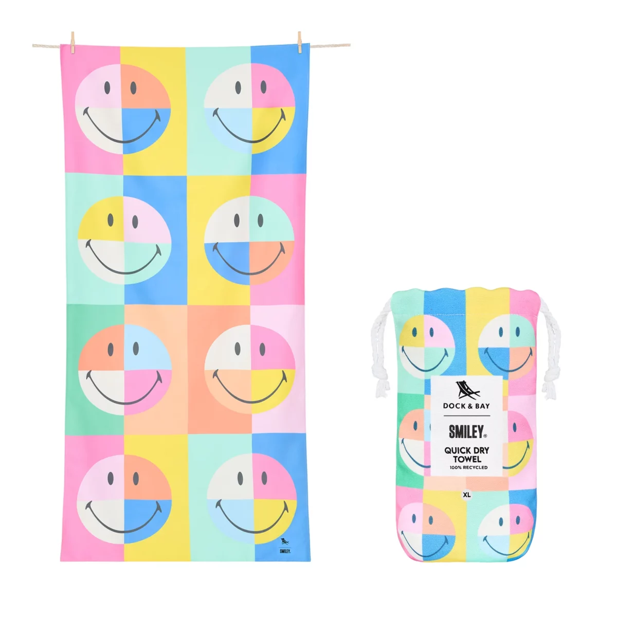 Dock & Bay Strandtuch CALM XL Smiley | One Horizon