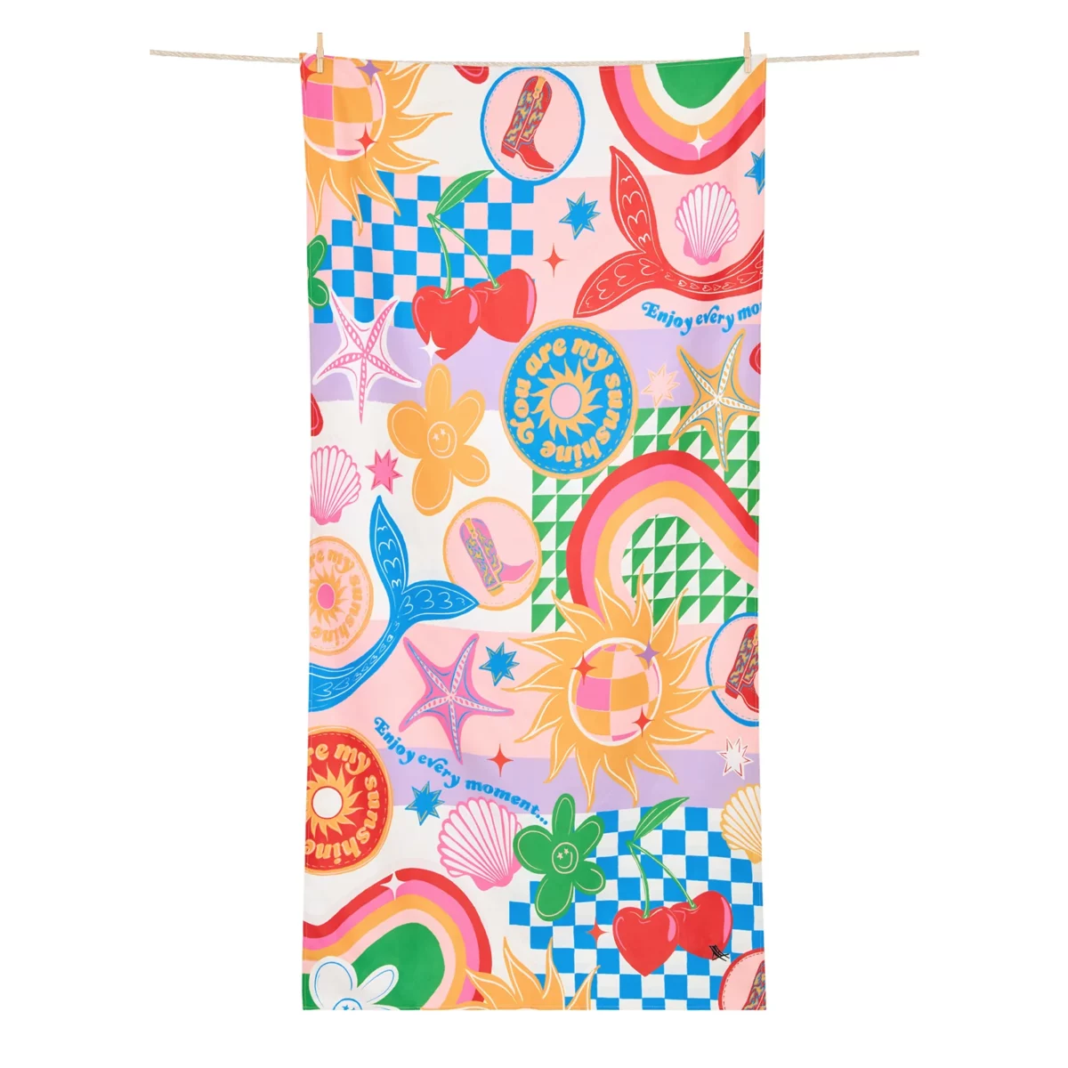 Serviette de plage Dock & Bay KIDS M Good Vibes Club, vue détaillée 2 | One Horizon