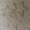 Wooden wreath star natural in a set of 3