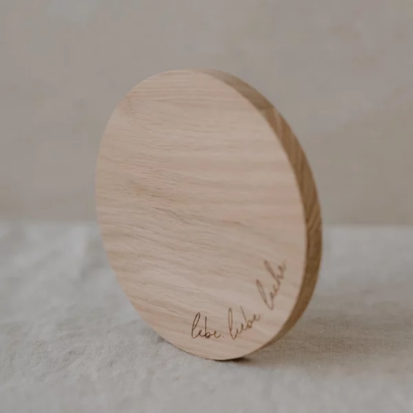 Oak coaster Lebe Liebe Lache