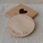 Oak coaster Lebe Liebe Lache
