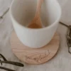 Oak coasters - happy all round