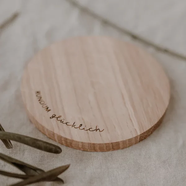 Oak coasters - happy all round