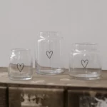 Vase en verre « Eulenschnitt » de taille moyenne, motif cœur, vue détaillée n° 5 | One Horizon