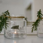 Medium-Sized Glass Vase with Owl Design and Christmas Car | One Horizon