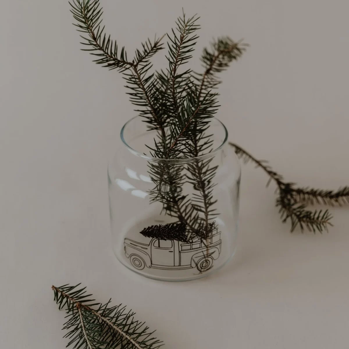 Eulenschnitt Medium Glass Vase with Christmas Car, Detail View 7 | One Horizon