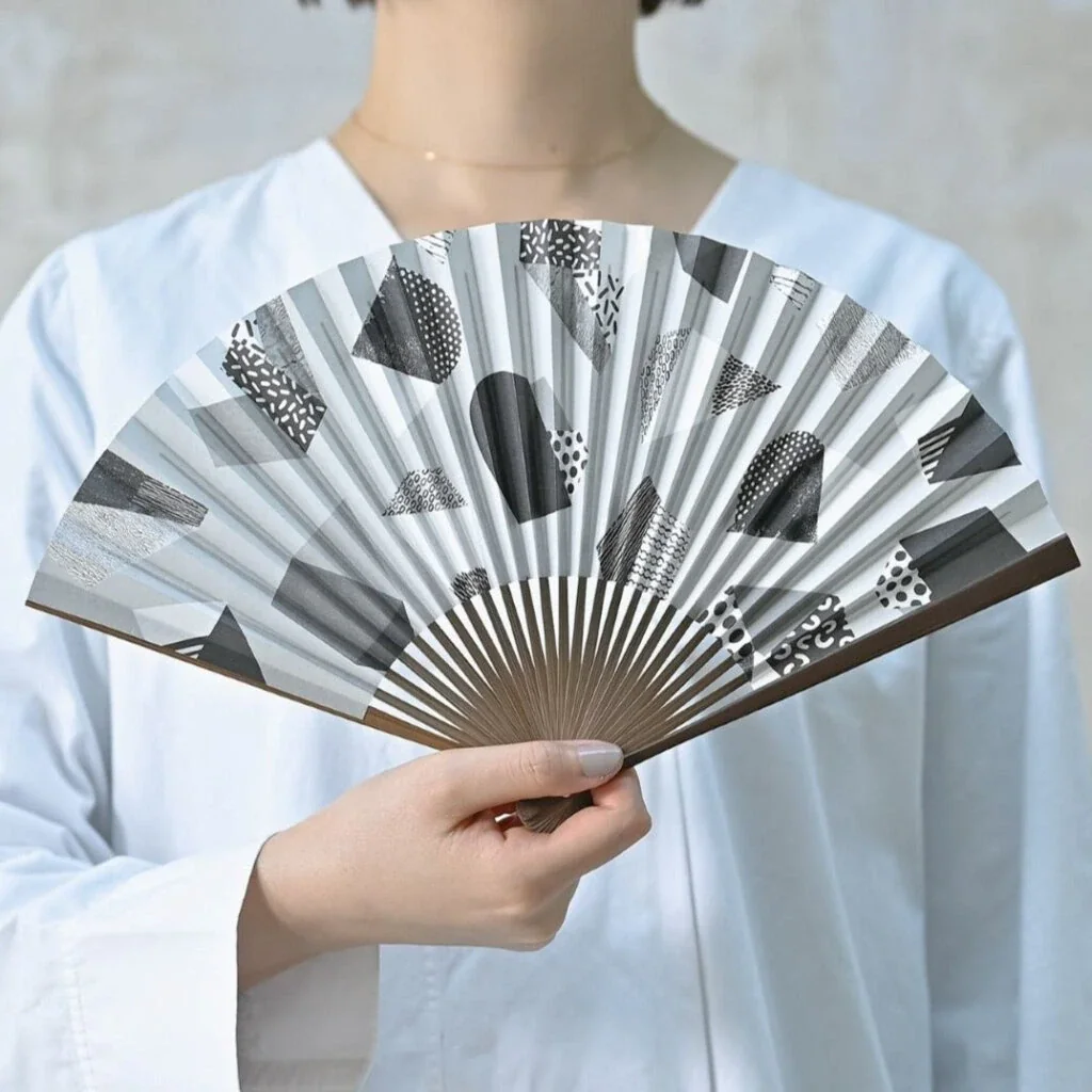 Fan Fun Kyoto Folding Fan, Pale Gray | One Horizon