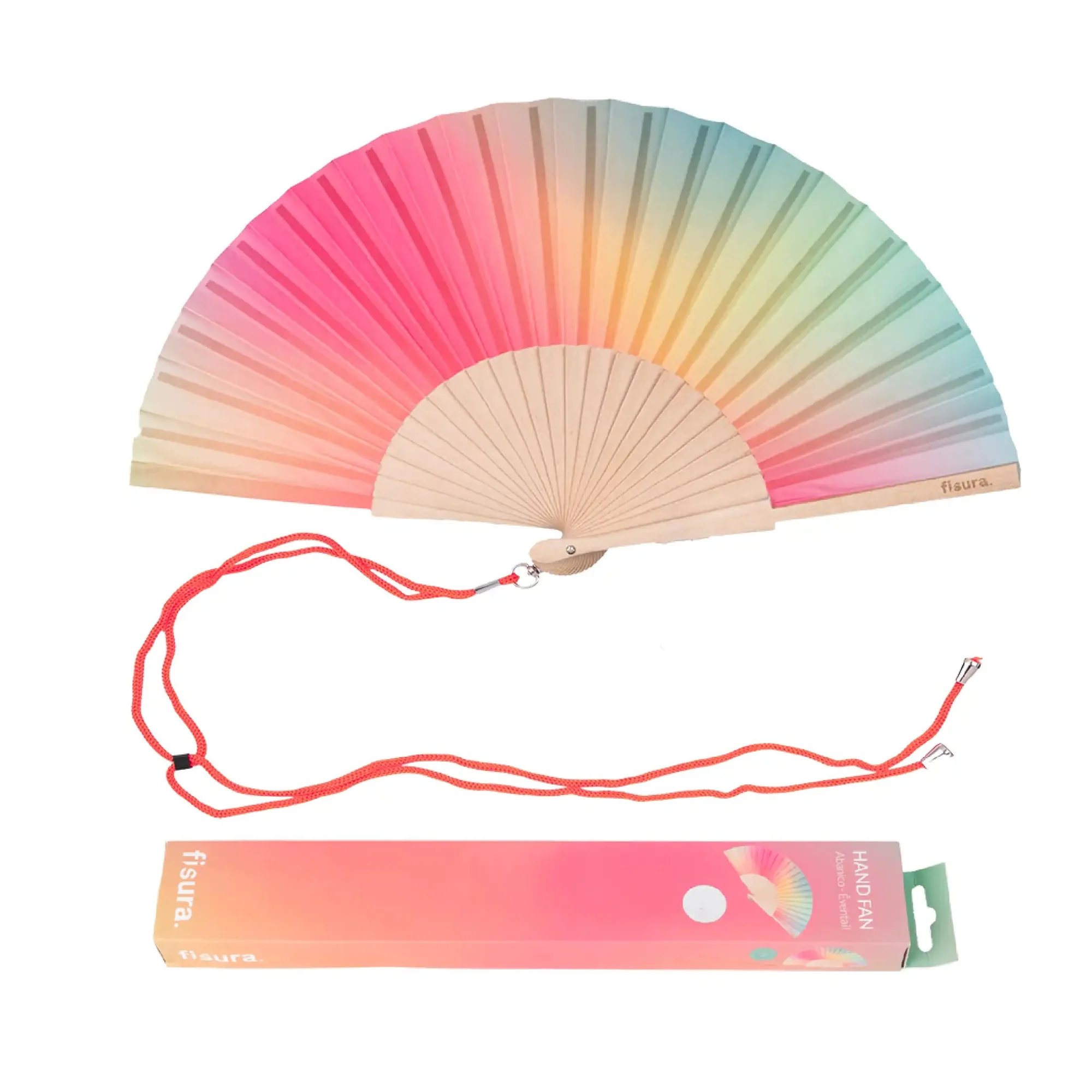 Éventail « Gradient » rose et vert