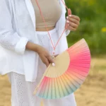 Éventail Fisura « Gradient Pink & Green », vue détaillée 4 | One Horizon