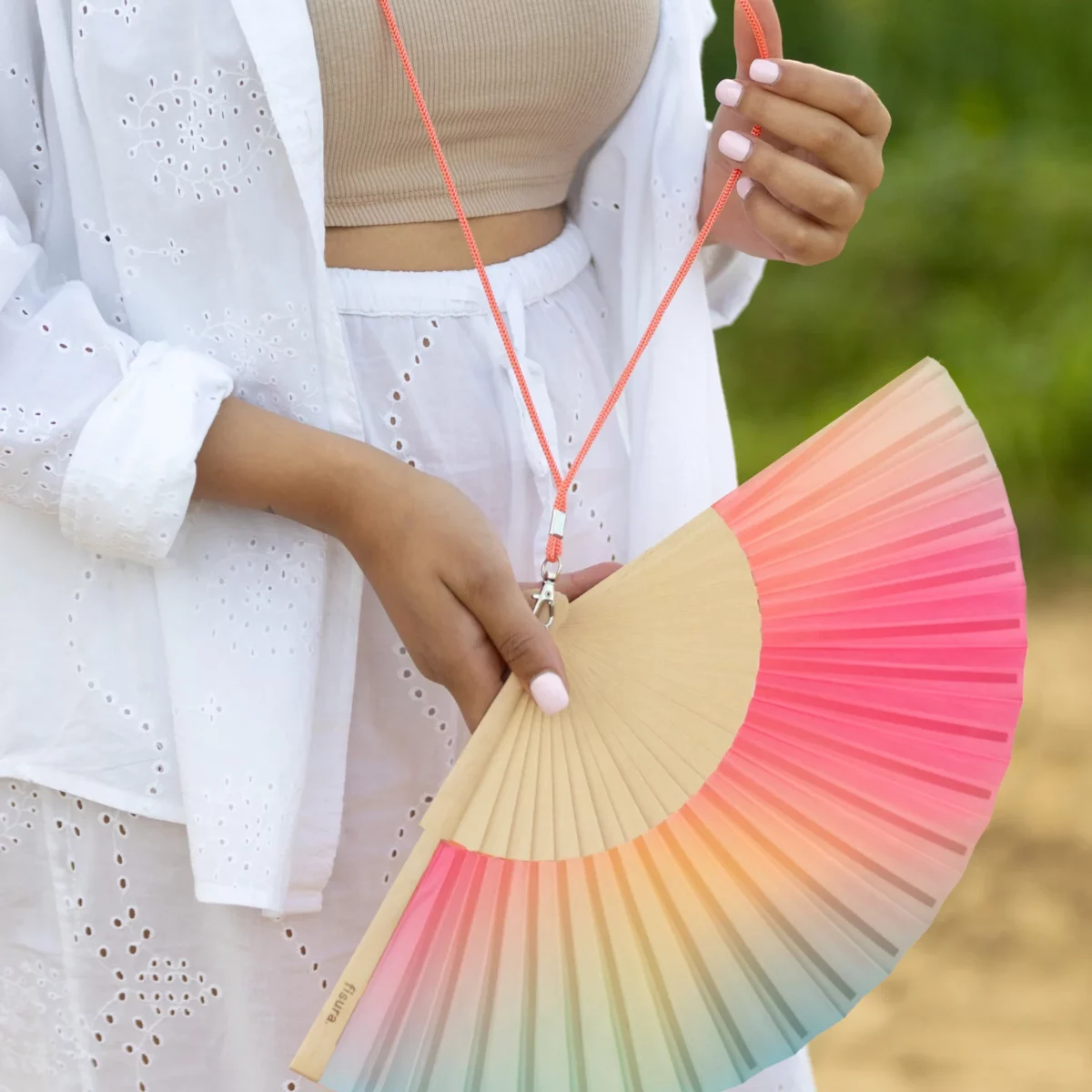 Éventail Fisura « Gradient Pink & Green », vue détaillée 12 | One Horizon