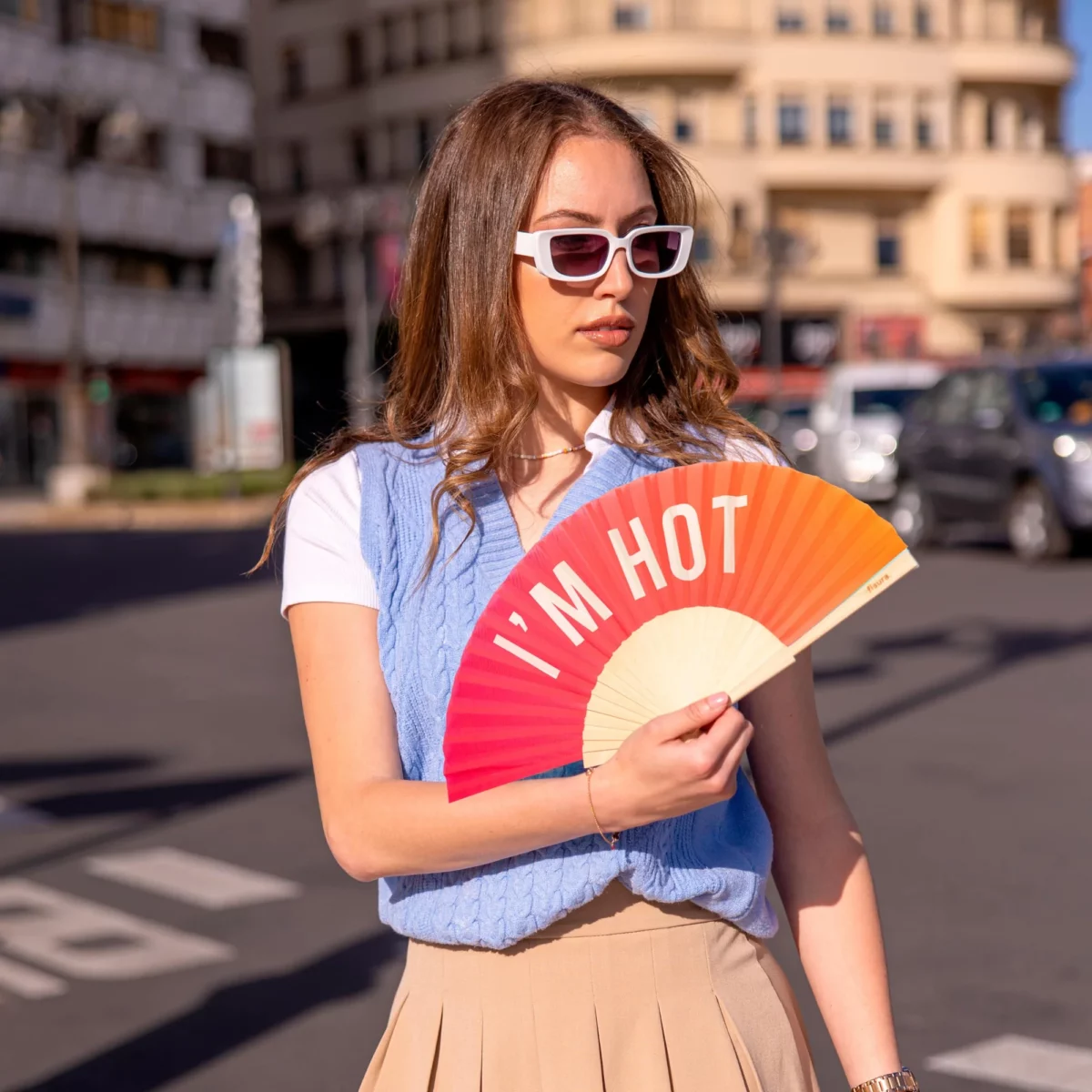 Éventail Fisura « I'm Hot Pink & Orange Gradient », vue détaillée 3 | One Horizon