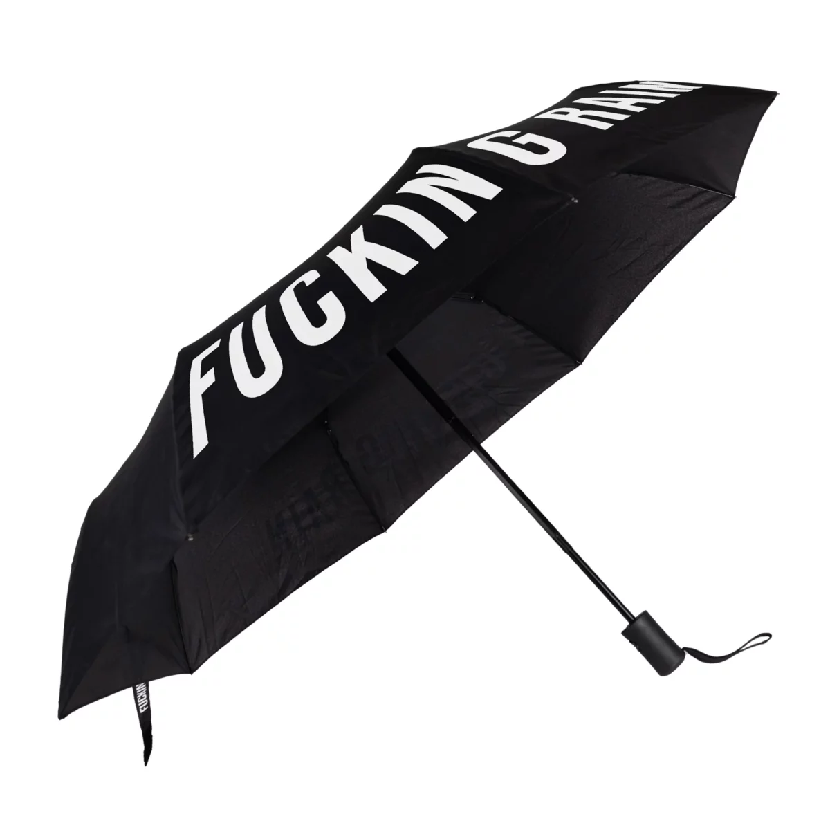 Parapluie Fisura « Fucking Rain » noir, vue détaillée 7 | One Horizon