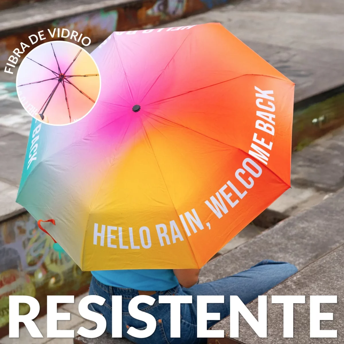 Parapluie Fisura « Hello Rain Welcome Back », vue détaillée 2 | One Horizon