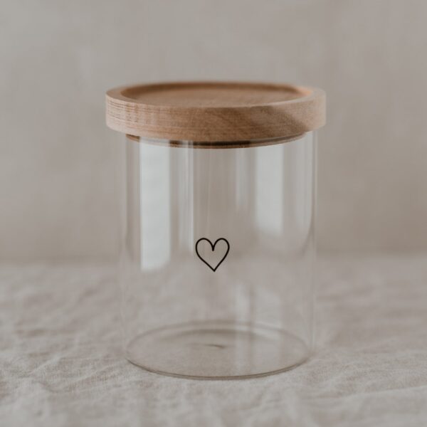 Black Heart-Shaped Storage Jar, 13 cm