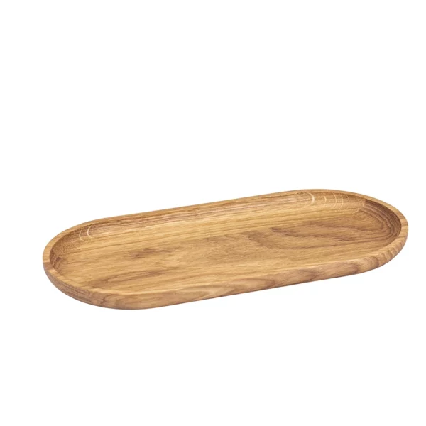 Assiette ovale en bois, petite, chêne