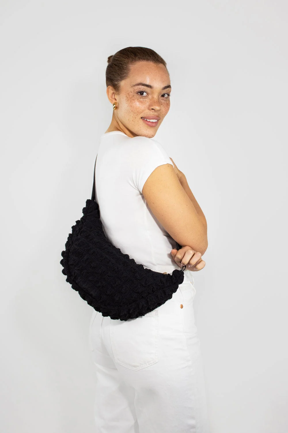 Children's Crossbody Bag, Black, Detail View 4 | One Horizon
