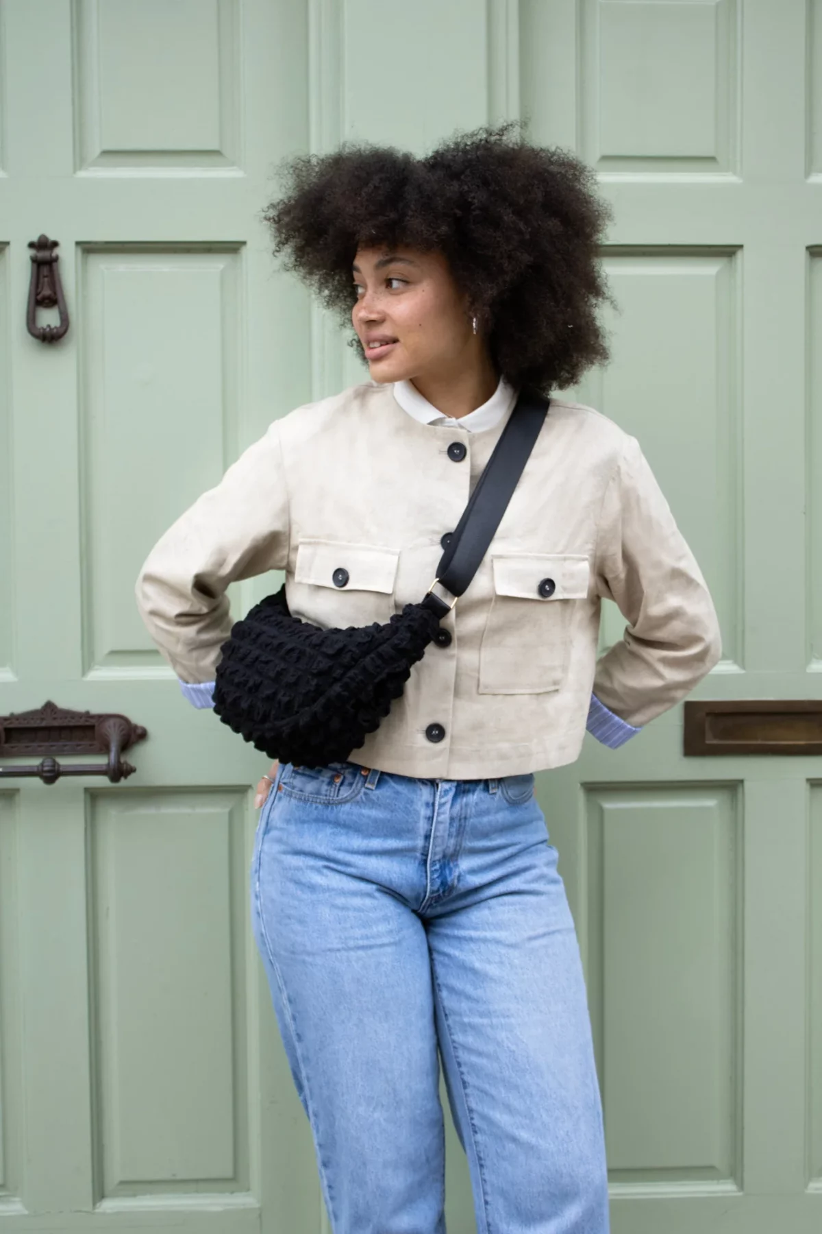 Children's Crossbody Bag, Black, Detail View 7 | One Horizon