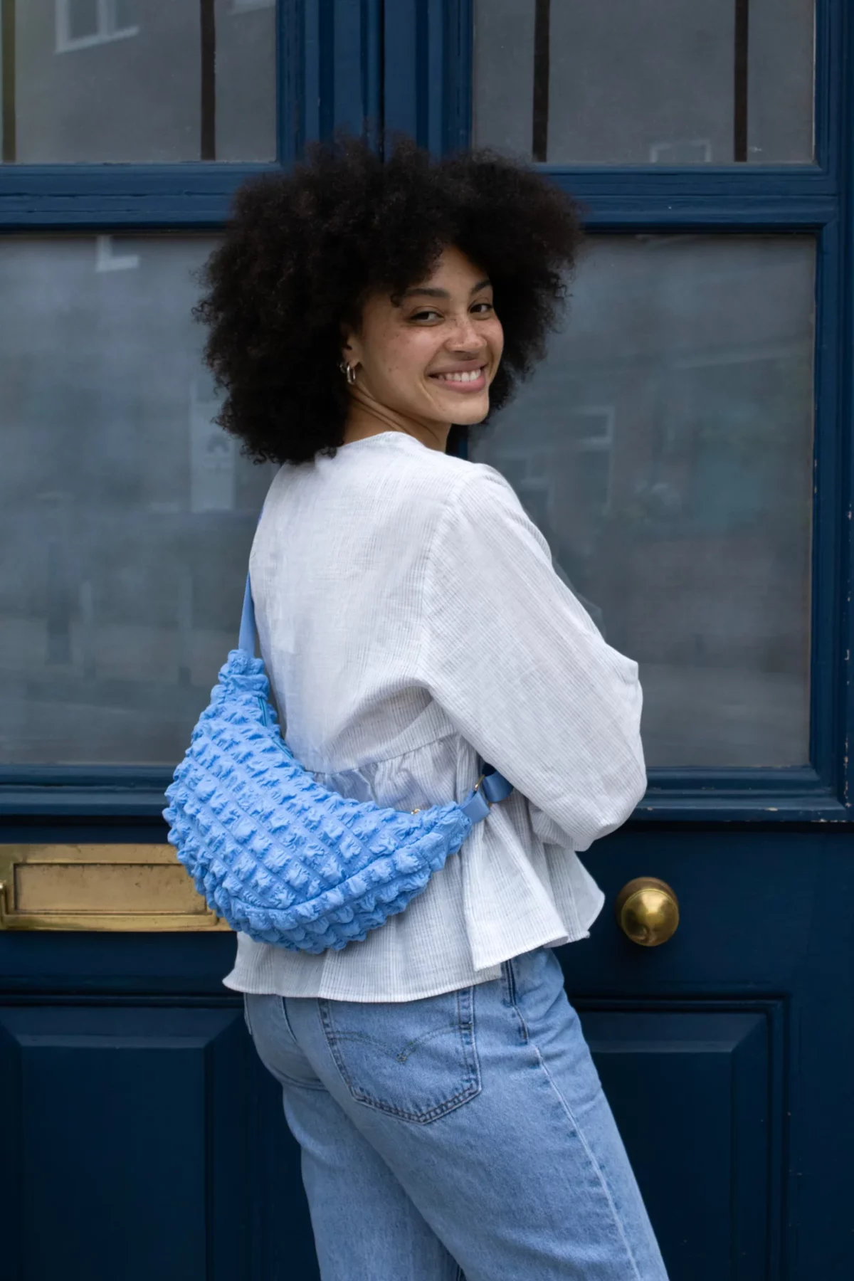 Kids' Crossbody Bag, Blue, Detail View 2 | One Horizon