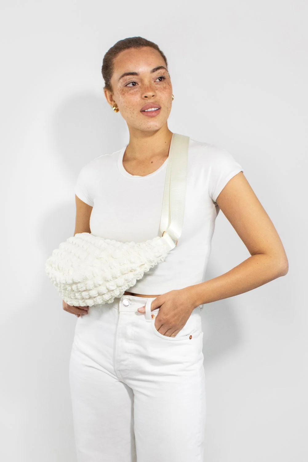 Children's Crossbody Bag, Cream, Detail View 4 | One Horizon