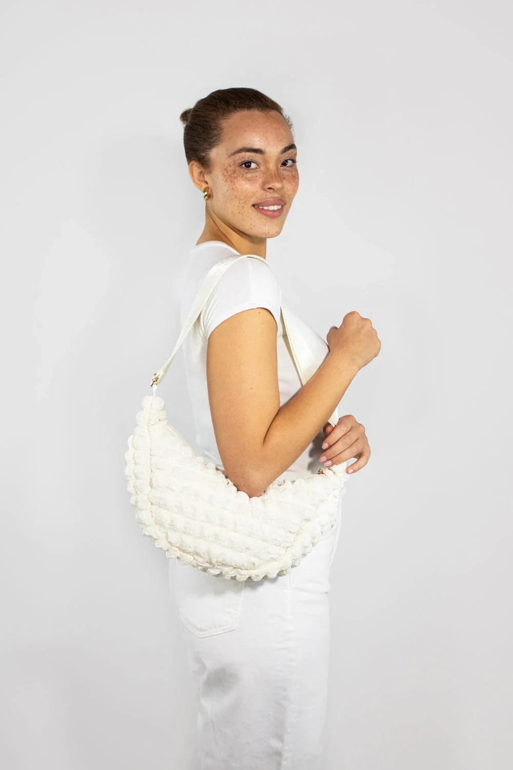 Children's Crossbody Bag, Cream, Close-up 6 | One Horizon
