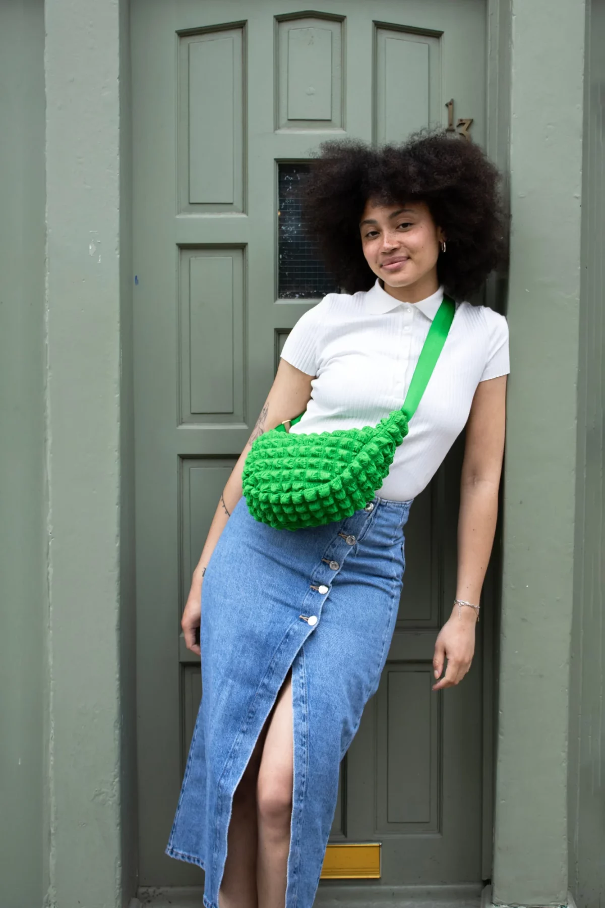 Children's Crossbody Bag, Green, Detail View 2 | One Horizon