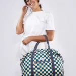 Sac de voyage pour enfant Checkerb. Bleu sarcelle et beige, vue détaillée 8 | One Horizon