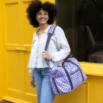 Sac de voyage pour enfant Checkerboard - Rose + Bleu, vue détaillée 7 | One Horizon